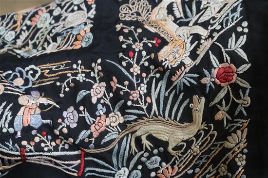 A Chinese silk table cloth